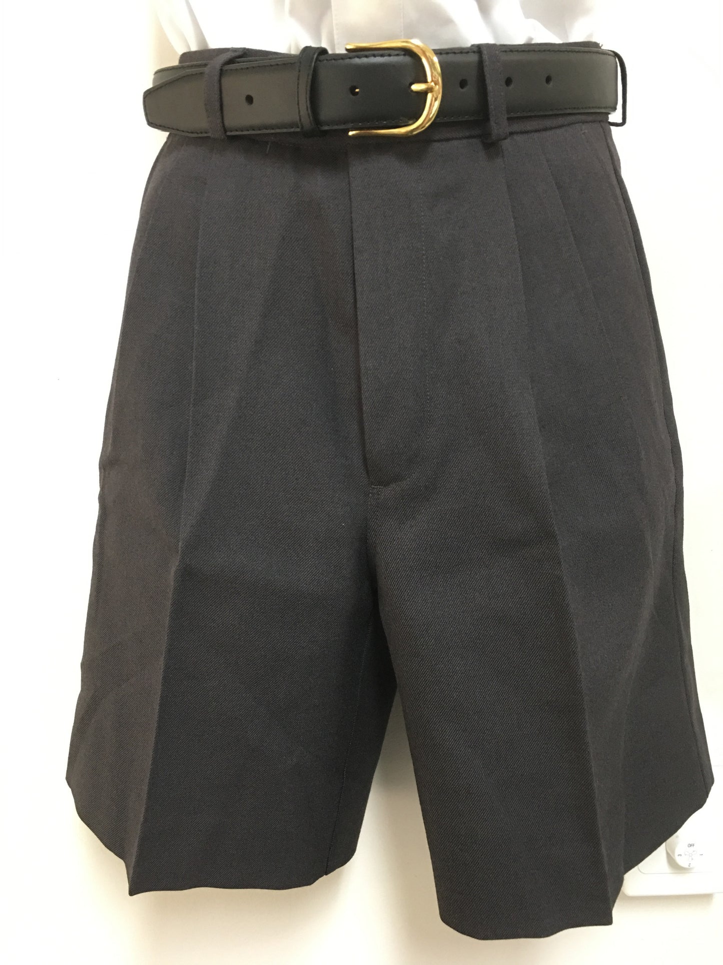 Belt -  Girls Black Leather with Gold Buckle